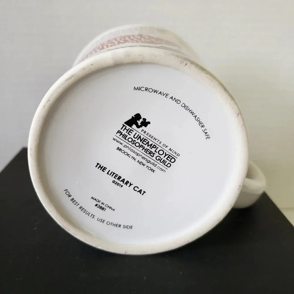 The Literary Cat Mug 2019,Kitten Quotes Orange/White Cup. - Picture 6 of 7